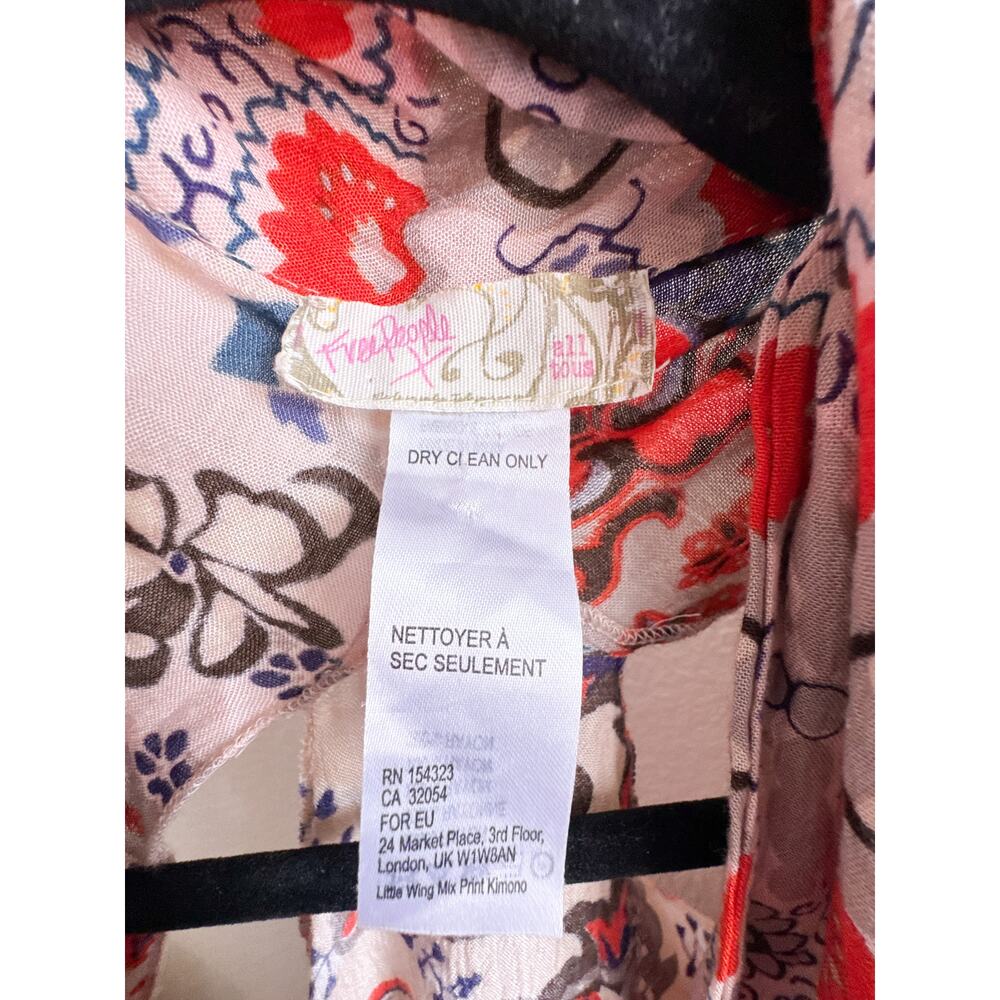 Free People Little Wing Paisley Kimono Boho Duster Open Front Festival - Picture 4 of 9